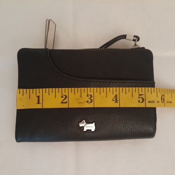 Radley Leather Bifold Wallet Silver Scottie logo - Picture 12 of 12